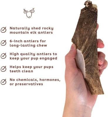 Show full view: Pupford Split Elk Antler Dog Chew, 3 count slide 6 of 9