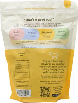Show full view: Pupford Steak Strips Beef Limited Ingredient Jerky Dog Treats, 10-oz bag slide 4 of 9