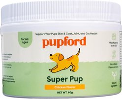 Pupford Super Pup Chicken Flavored Powder Multivitamin Supplement for Dogs, 60-g tub