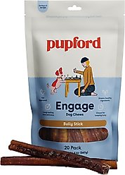 Pupford Thick Bully Sticks Dog Chews, 20 count