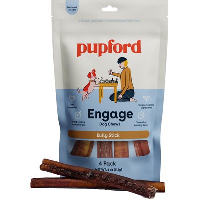 Pupford Pupford Engage Bully Sticks Dog Chews, 4 count