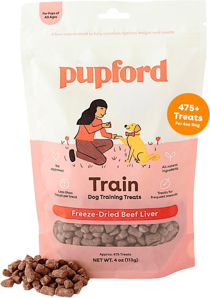 Show full view: Pupford Train Beef Liver Natural Freeze-Dried Dog Treats, 4-oz bag slide 1 of 12
