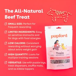 Pupford Train Beef Liver Natural Freeze-Dried Dog Treats, 4-oz bag slide 2 of 7