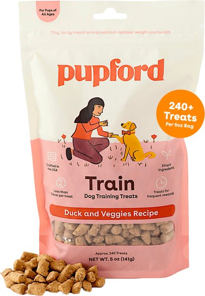 Show full view: Pupford Train Duck & Veggies Natural Freeze-Dried Dog Treats, 5-oz pouch slide 1 of 10