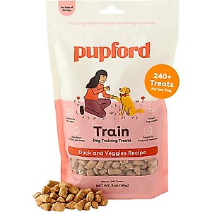 Pupford Train Duck & Veggies Natural Freeze-Dried Dog Treats, 5-oz pouch