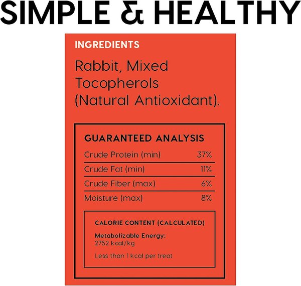 Show full view: Pupford Train Rabbit Natural Freeze-Dried Dog Treats, 4-oz bag slide 8 of 13