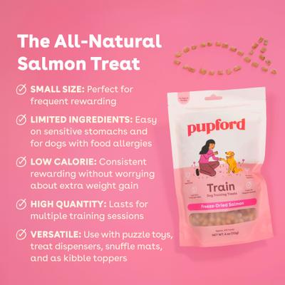 Show full view: Pupford Train Salmon Natural Freeze-Dried Dog Treats, 2-oz bag slide 3 of 13