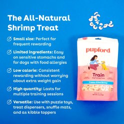 Pupford Train Shrimp High-Protein Freeze-Dried Dog Treats, 2-oz bag slide 2 of 7