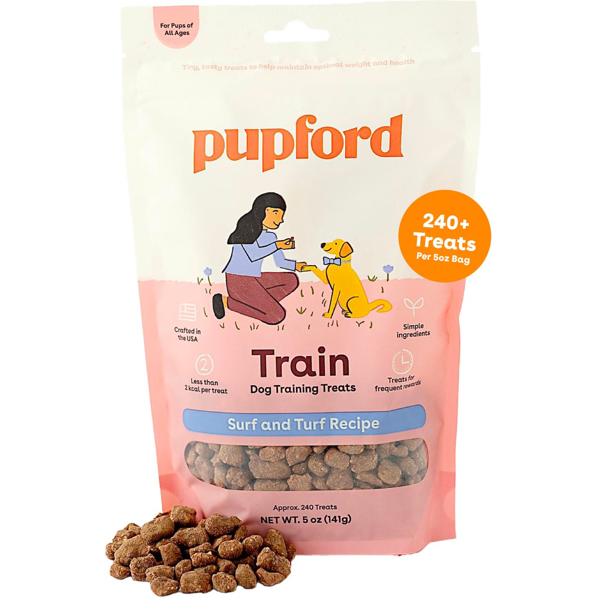 Pupford Train Surf & Turf Natural Freeze-Dried Dog Treats, 5-oz pouch