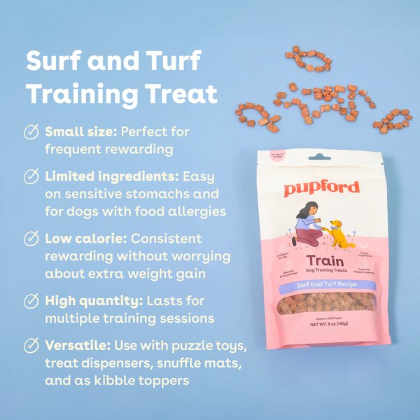 Show full view: Pupford Train Surf & Turf Natural Freeze-Dried Dog Treats, 5-oz pouch slide 3 of 10