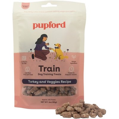 Pupford Pupford Train Turkey & Veggies Natural Freeze-Dried Dog Treats, 3-oz pouch