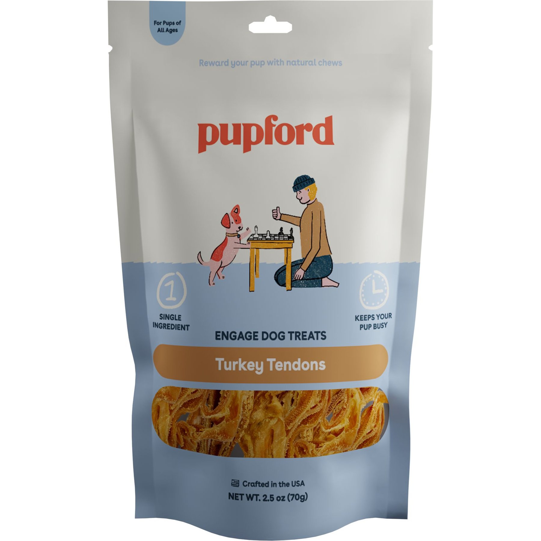 Pupford Turkey Tendons Dog Chews, 10 count