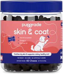 PupGrade Skin & Coat Omega-3 Fish Oil Soft Chew Supplement for Dogs, 60 count