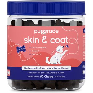 PupGrade Skin & Coat Omega-3 Fish Oil Soft Chew Supplement for Dogs, 60 count