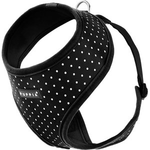 Puppia Dotty Print Polyester Back Clip Dog Harness, Black Dotty, Large: 18.9 to 28.4-in chest