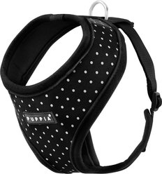 Puppia Dotty Print Polyester Back Clip Dog Harness, Black Dotty, Medium: 14.2 to 22.8-in chest