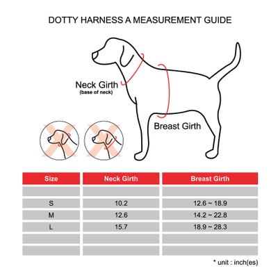 Show full view: Puppia Dotty Print Polyester Back Clip Dog Harness, Black Dotty, Medium: 14.2 to 22.8-in chest slide 2 of 11