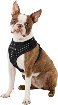 Show full view: Puppia Dotty Print Polyester Back Clip Dog Harness, Black Dotty, Medium: 14.2 to 22.8-in chest slide 3 of 11
