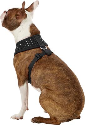 Show full view: Puppia Dotty Print Polyester Back Clip Dog Harness, Black Dotty, Medium: 14.2 to 22.8-in chest slide 4 of 11