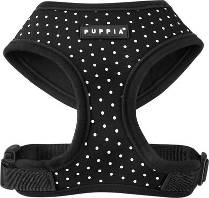 Show full view: Puppia Dotty Print Polyester Back Clip Dog Harness, Black Dotty, Medium: 14.2 to 22.8-in chest slide 6 of 11