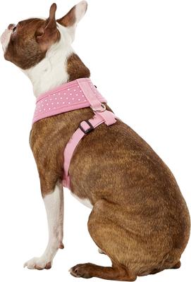 Show full view: Puppia Dotty Print Polyester Back Clip Dog Harness, Pink Dotty, Medium: 14.2 to 22.8-in chest slide 4 of 11