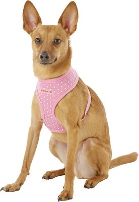 Show full view: Puppia Dotty Print Polyester Back Clip Dog Harness, Pink Dotty, Small: 12.6 to 18.9-in chest slide 3 of 11