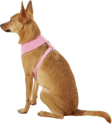 Show full view: Puppia Dotty Print Polyester Back Clip Dog Harness, Pink Dotty, Small: 12.6 to 18.9-in chest slide 4 of 11
