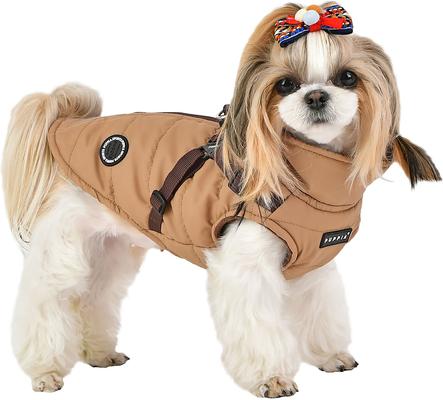 Show full view: Puppia Mountaineer II Coat Dog Harness, Beige, X-Large: 22.8-in chest slide 3 of 5