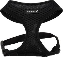 Puppia Polyester Back Clip Dog Harness, Black, Medium: 16 to 22-in chest