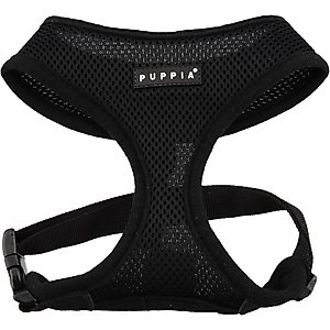 Puppia Polyester Back Clip Dog Harness, Black, Medium: 16 to 22-in chest