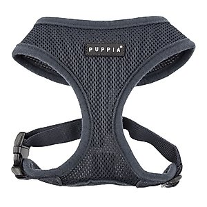 Puppia Polyester Back Clip Dog Harness, Grey, Medium: 16 to 22-in chest