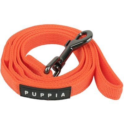 Puppia Puppia Two-Tone Polyester Dog Leash, Orange, Medium: 3.94-ft long, 0.6-in wide