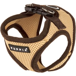 Puppia Vest Polyester Step In Back Clip Dog Harness, Beige, Small