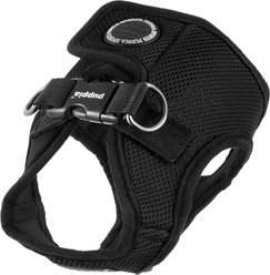Puppia Vest Polyester Step In Back Clip Dog Harness, Black, Large: 16.9-in chest