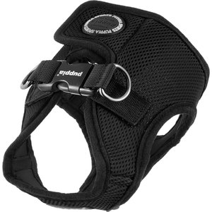 Puppia Vest Polyester Step In Back Clip Dog Harness, Black, Large: 16.9-in chest