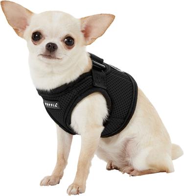 Show full view: Puppia Vest Polyester Step In Back Clip Dog Harness, Black, X-Small slide 3 of 11