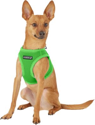 Show full view: Puppia Vest Polyester Step In Back Clip Dog Harness, Green, Medium: 15.4-in chest slide 3 of 11
