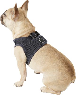 Show full view: Puppia Vest Polyester Step In Back Clip Dog Harness, Grey, Large: 16.9-in chest slide 4 of 11