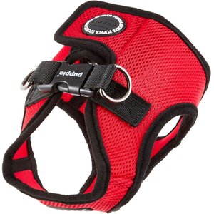 Puppia Vest Polyester Step In Back Clip Dog Harness, Red, Large: 16.9-in chest