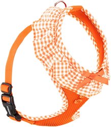 Puppia Vivien A Style Polyester Back Clip Dog Harness, Orange, Medium: 15 to 22-in chest