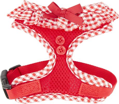 Show full view: Puppia Vivien A Style Polyester Back Clip Dog Harness, Red, X-Small: 9 to 12.5-in chest slide 7 of 11
