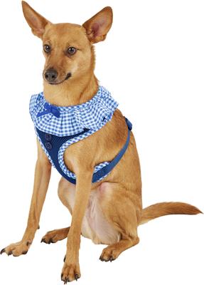 Show full view: Puppia Vivien A Style Polyester Back Clip Dog Harness, Royal Blue, Medium: 15 to 22-in chest slide 4 of 11