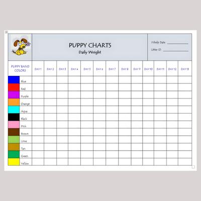 Show full view: Puppies in Bloom Color Coordinated Breeder Record Keeping Charts slide 4 of 8