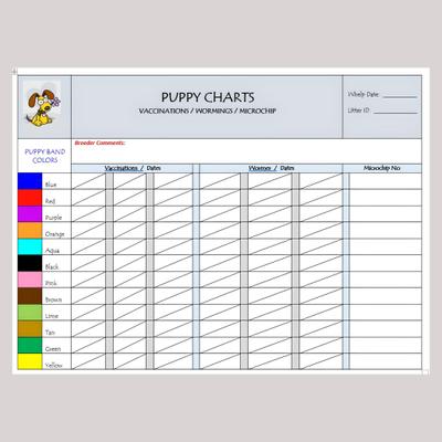 Show full view: Puppies in Bloom Color Coordinated Breeder Record Keeping Charts slide 6 of 8