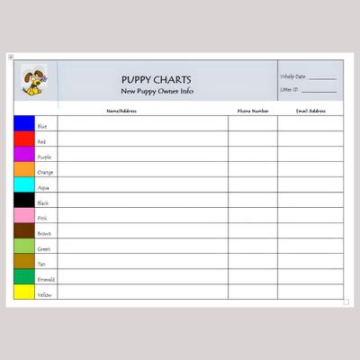 Show full view: Puppies in Bloom Color Coordinated Breeder Record Keeping Charts slide 7 of 8