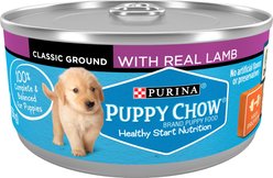 Puppy Chow Classic Ground Lamb Pate Wet Puppy Food, 5.5-oz can, case of 24