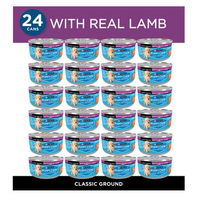 Show full view: Puppy Chow Classic Ground Lamb Pate Wet Puppy Food, 5.5-oz can, case of 24 slide 3 of 11