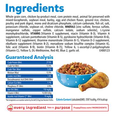 Show full view: Puppy Chow Complete with Real Chicken Dry Dog Food, 4-lb bag slide 6 of 11