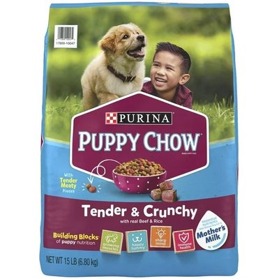 Puppy Chow Puppy Chow Tender & Crunchy with Real Beef Dry Dog Food, 15-lb bag