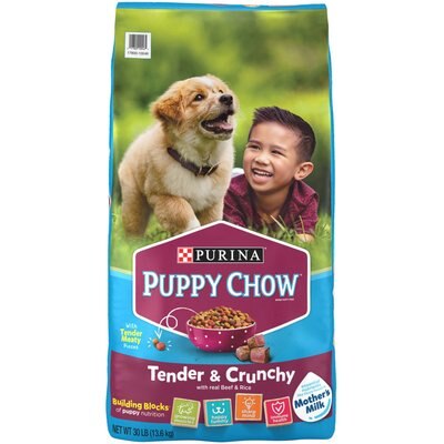 Puppy Chow Puppy Chow Tender & Crunchy with Real Beef Dry Dog Food, 30-lb bag